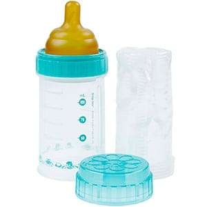 baby bottle with disposable liner nipple and lid