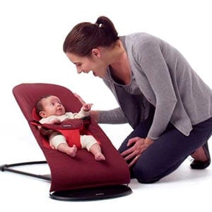 baby playing with mum in baby bouncer -babybjorn bouncer balance soft - best baby bouncer