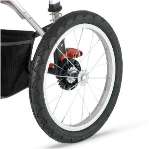 jogging stroller wheel with metal spokes