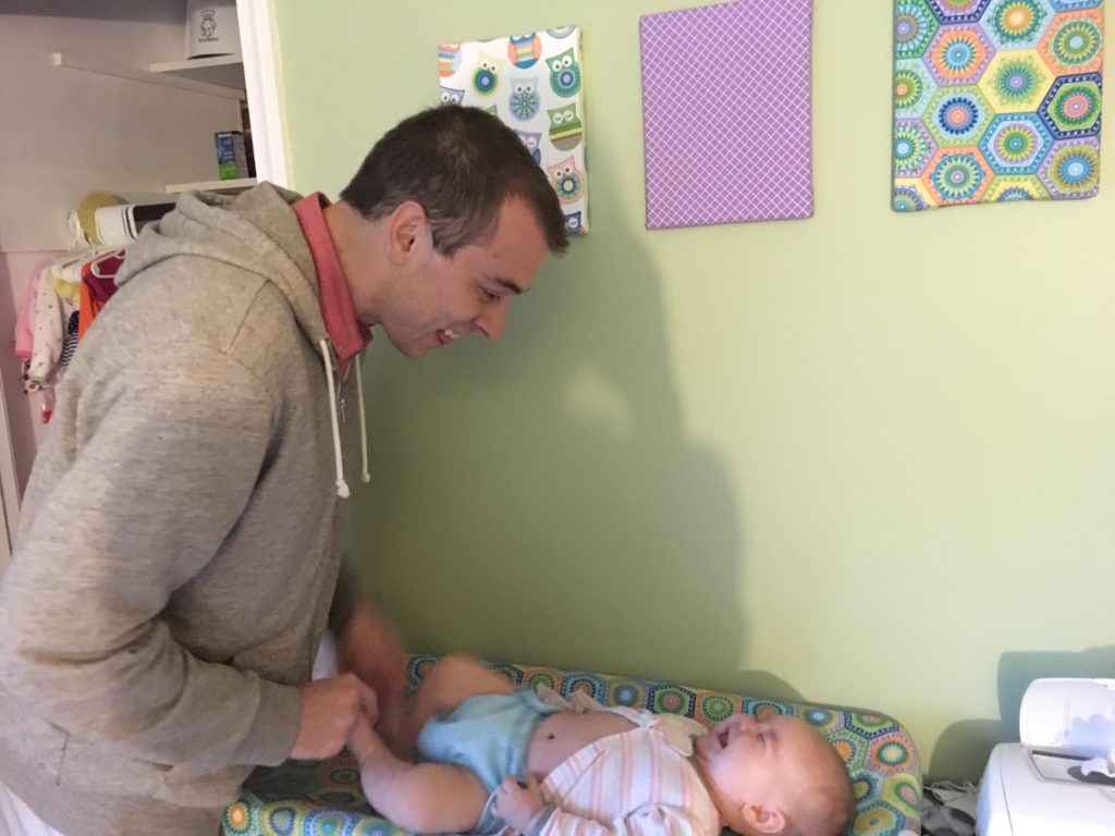 dad bonds with baby