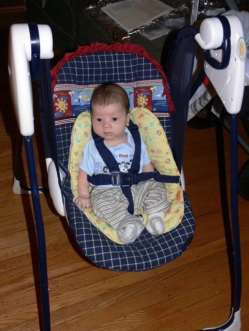 baby on swing