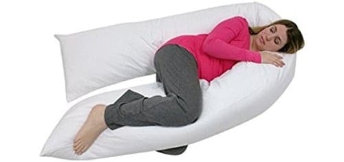Pregnant woman lying on the pillow