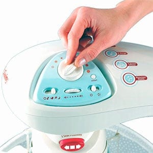 baby swing controls for volume, mobile and music - fisher price my little lamb