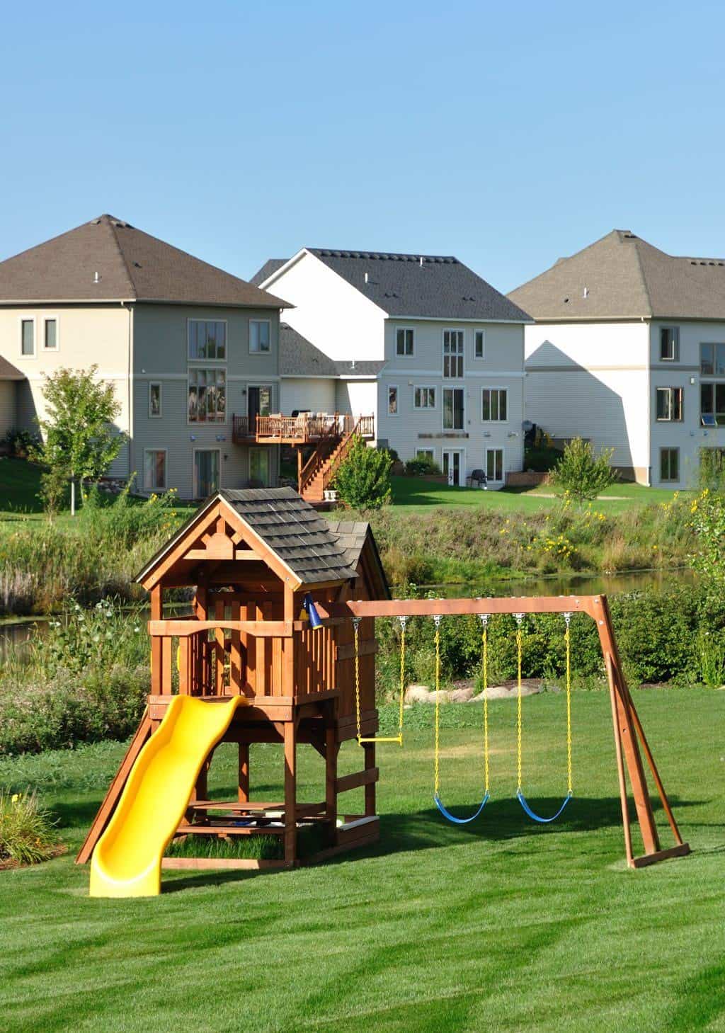Back Yard Wooden Swing Set