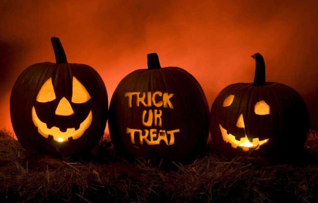 trick or treat pumpkin with candles