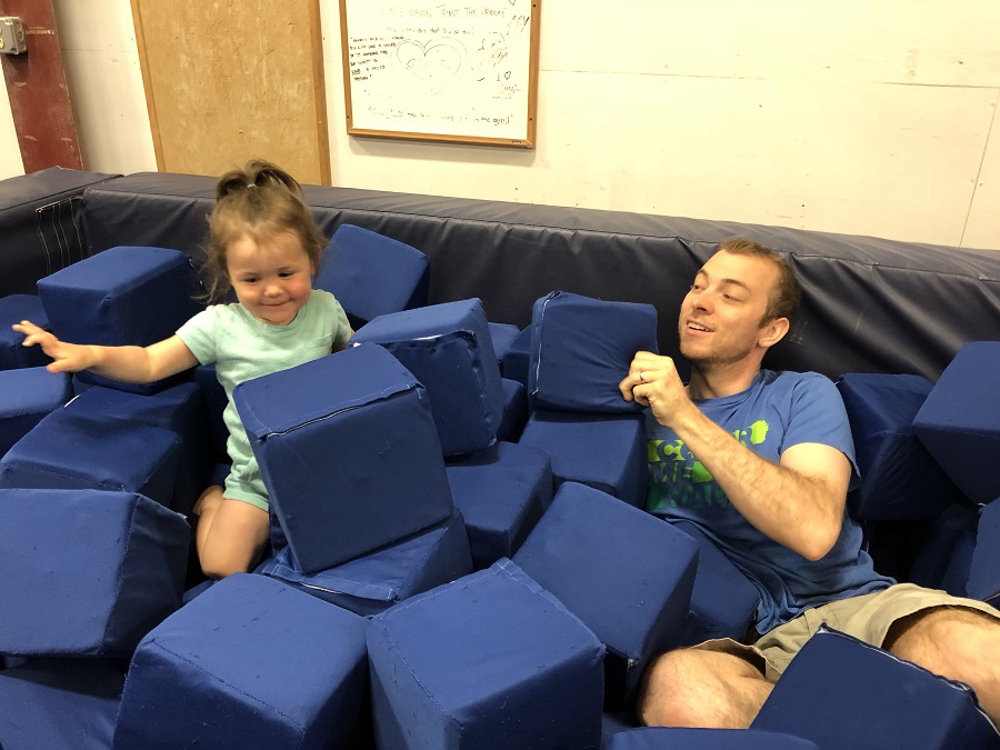 L at gymnastics with dad