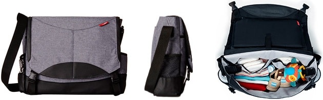 messenger diaper bag inside and outside