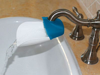 Prince Lionheart Faucet Extender on goosneck high arch faucet