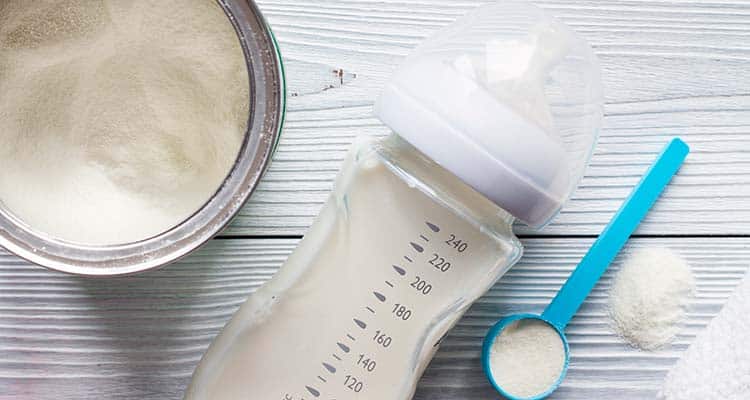 Soy formula mixed in baby bottle