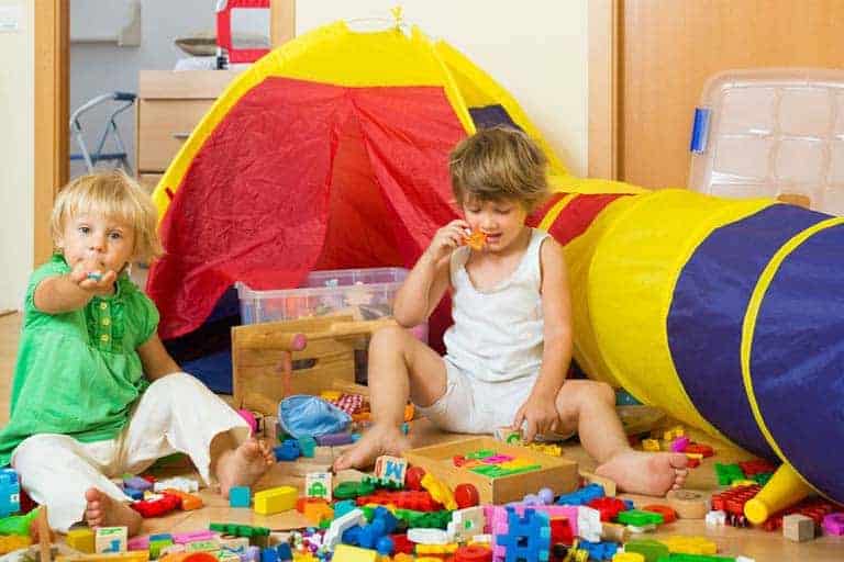 kids playing lego