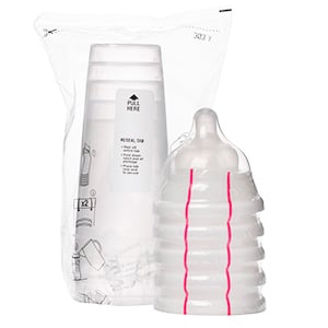 a packet of disposable baby bottles