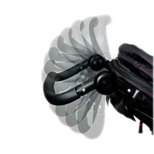adjustable handle bar on a jogging stroller