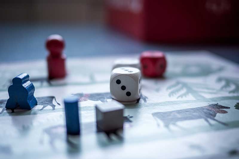 board game with dice