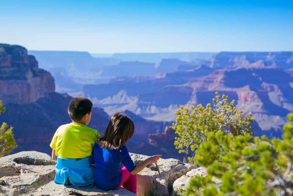 Kids enjoying one of many family travel packages at the Grand Canyon