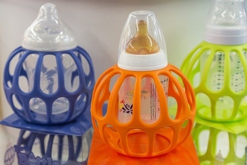 Three baby bottles