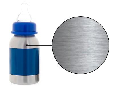 close up of a baby bottle made from 316 stainless steel