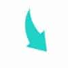Arrow pointing down and right