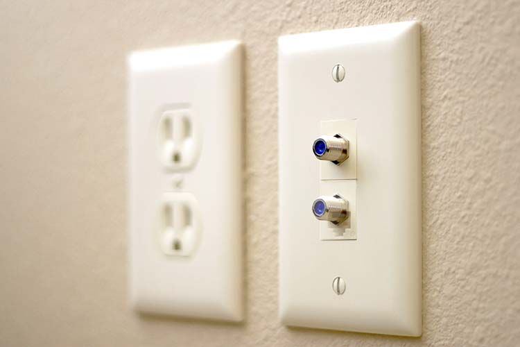 Exposed coaxial outlet that 