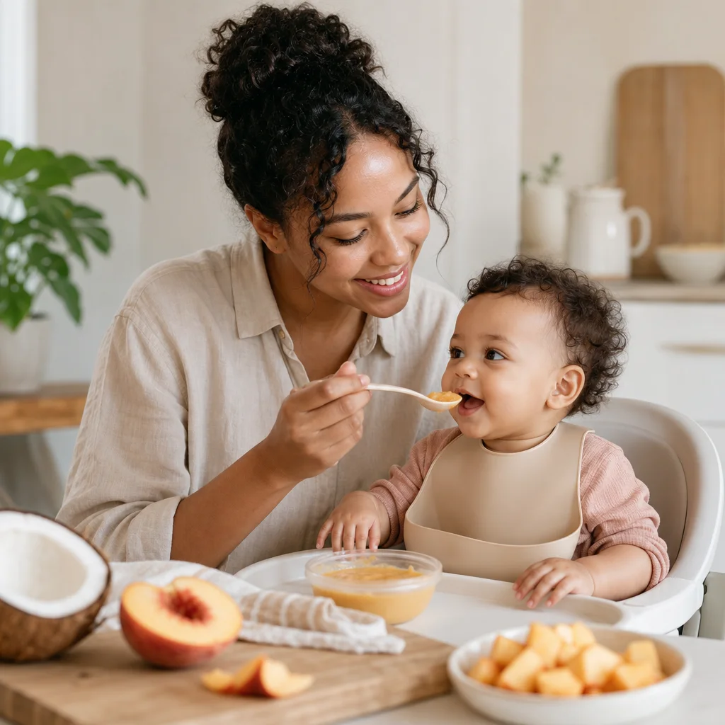 Homemade Peach and Coconut Baby Food Recipes