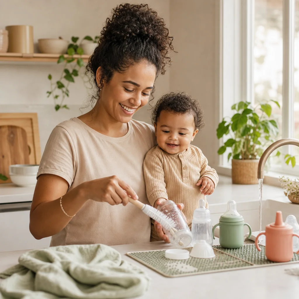 How to remove smells from baby bottles and sippy cups