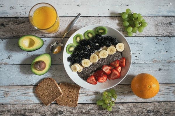 Fruit on ceramic plate