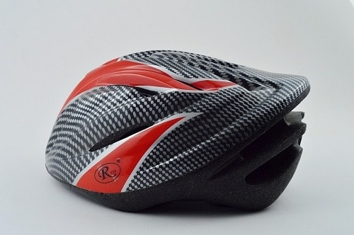 black and red color of helmet