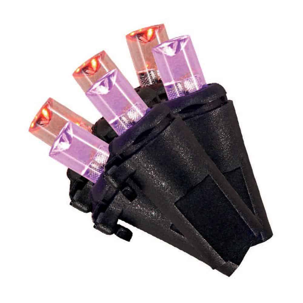 Purple and orange LED string lights