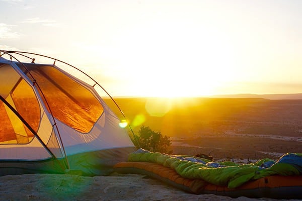 sleeping bag in the mountain