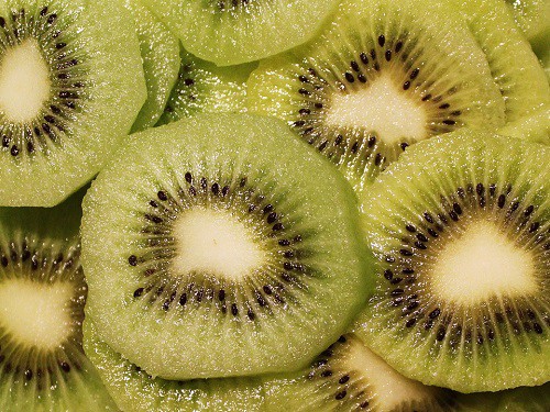 Sliced Kiwi green fruit