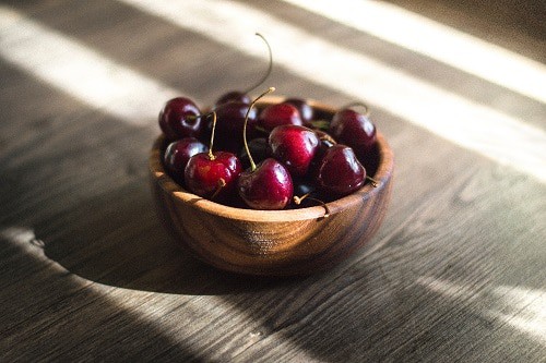 bunsh of red cherries