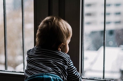 Baby wearing striped long sleeve