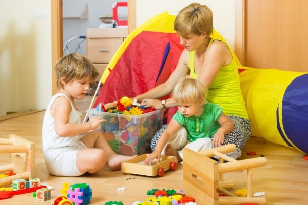 Mother Collecting Toys