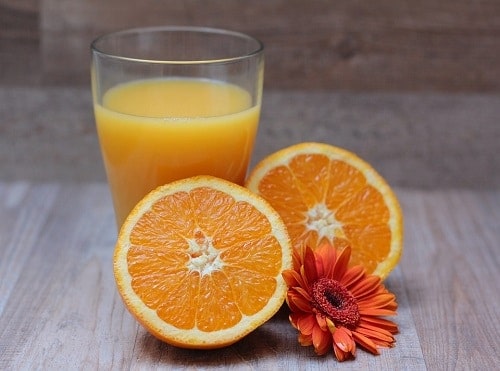 Glass of orange juice