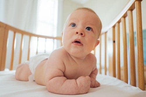 baby inside the crib