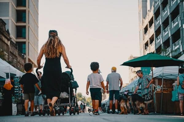 people walking on street