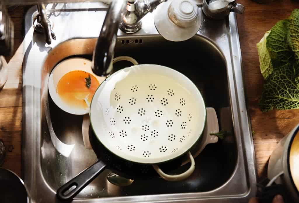dishes on the sink