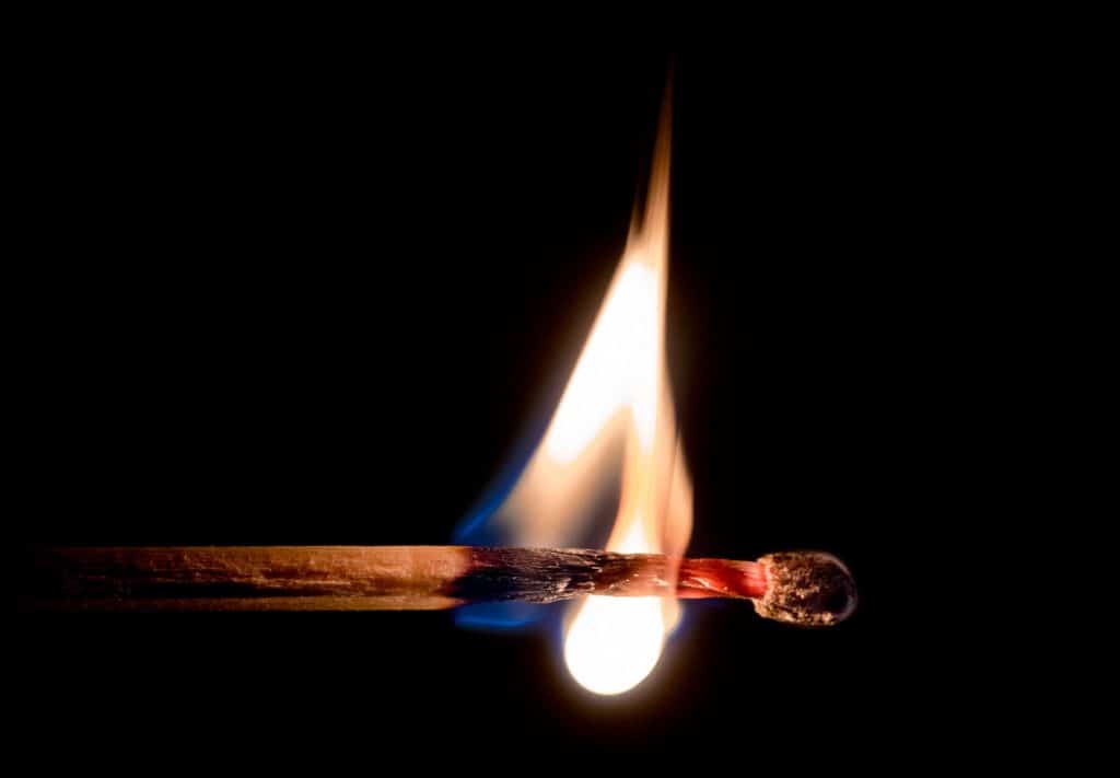 match stick that is half lit
