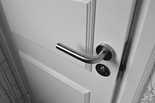 white door with silver handle