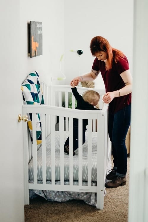 mother and baby playing