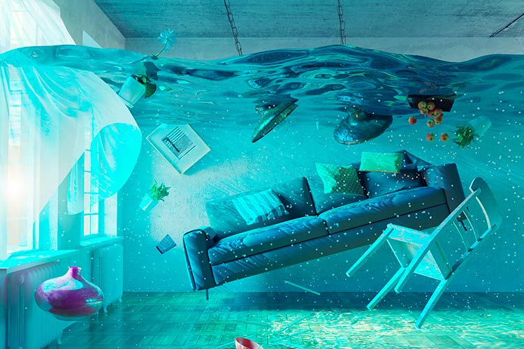 Room filled with water