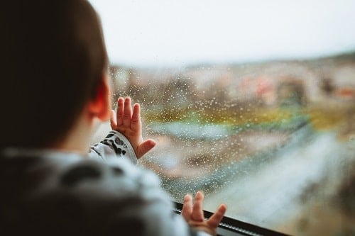 Baby is watching the nice view