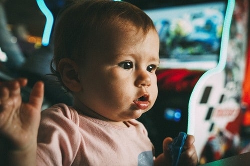 Baby is watching video games