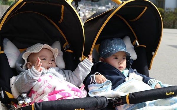 twins boy girls stroller
