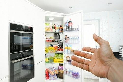 refrigerator full load of foods