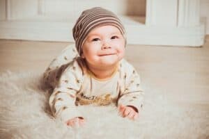 Baby cute smile in livingroom