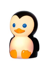 portable night light in the shape of a penguin