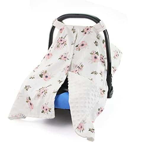 baby car seat cover with floral design