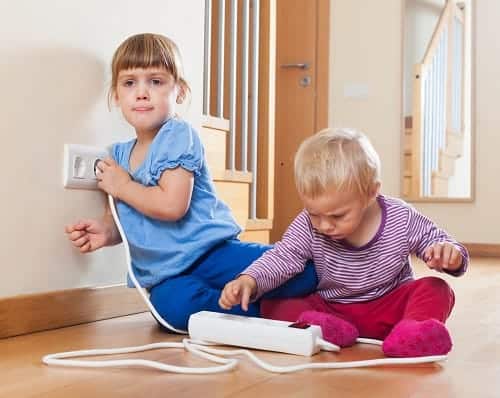 Children playing with electric