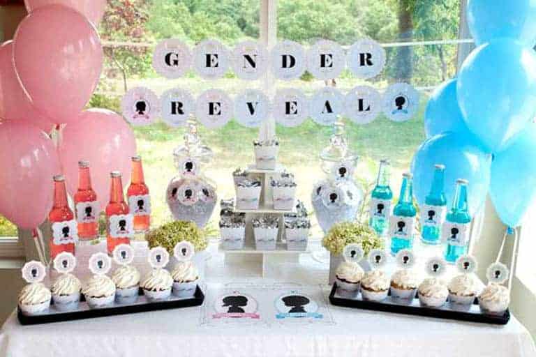 gender reveal party setup