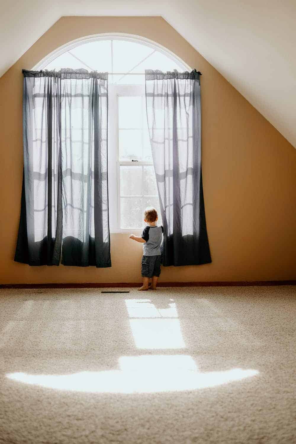 toddler on a window